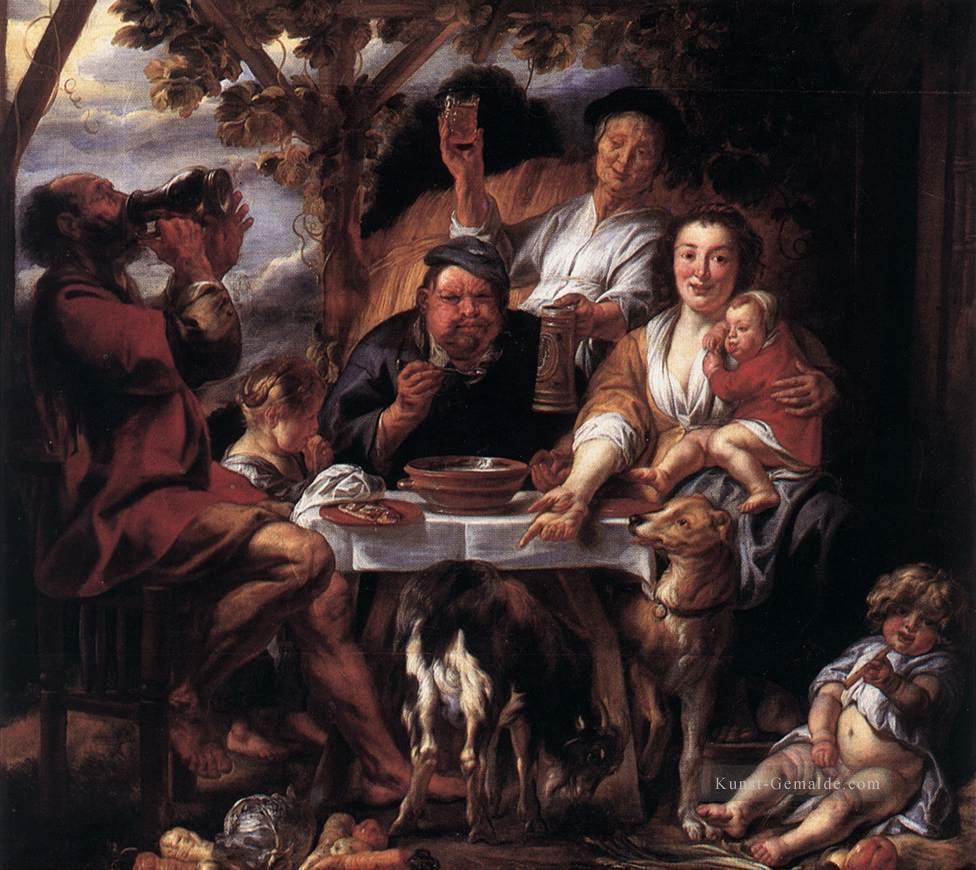 Essen Man Flämisch Barock Jacob Jordaens Ölgemälde